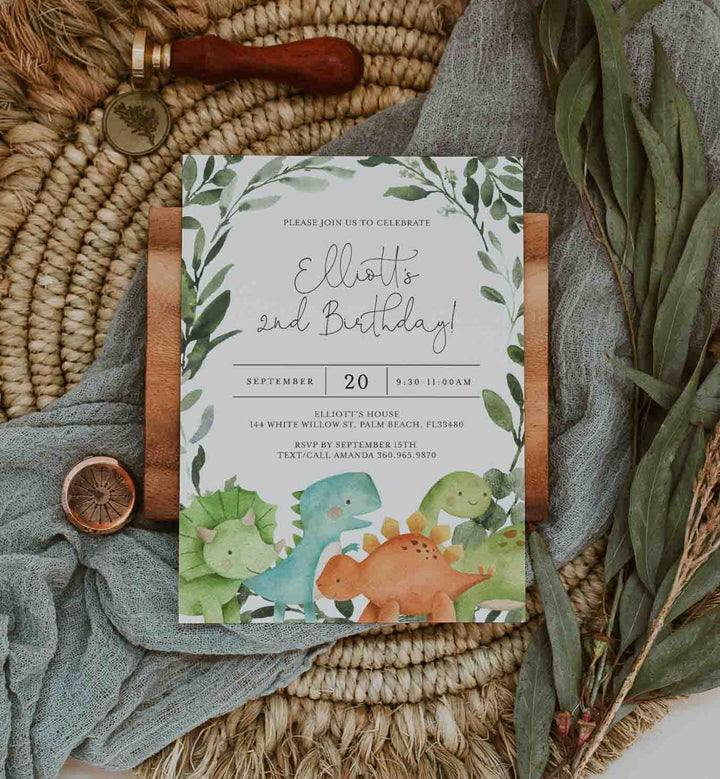Dinosaurs Kids Birthday Invitation Printable