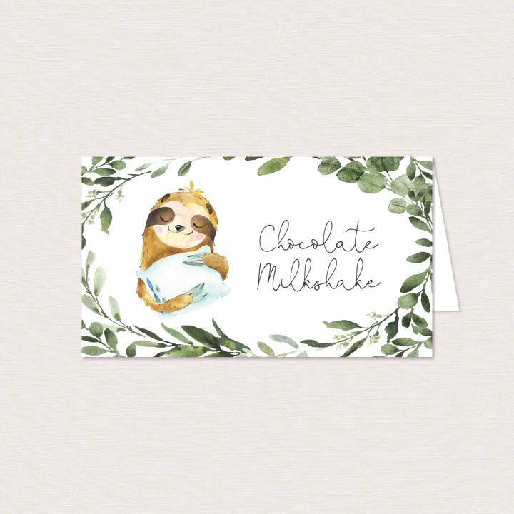 Sloth Kids Birthday Food Labels Printable