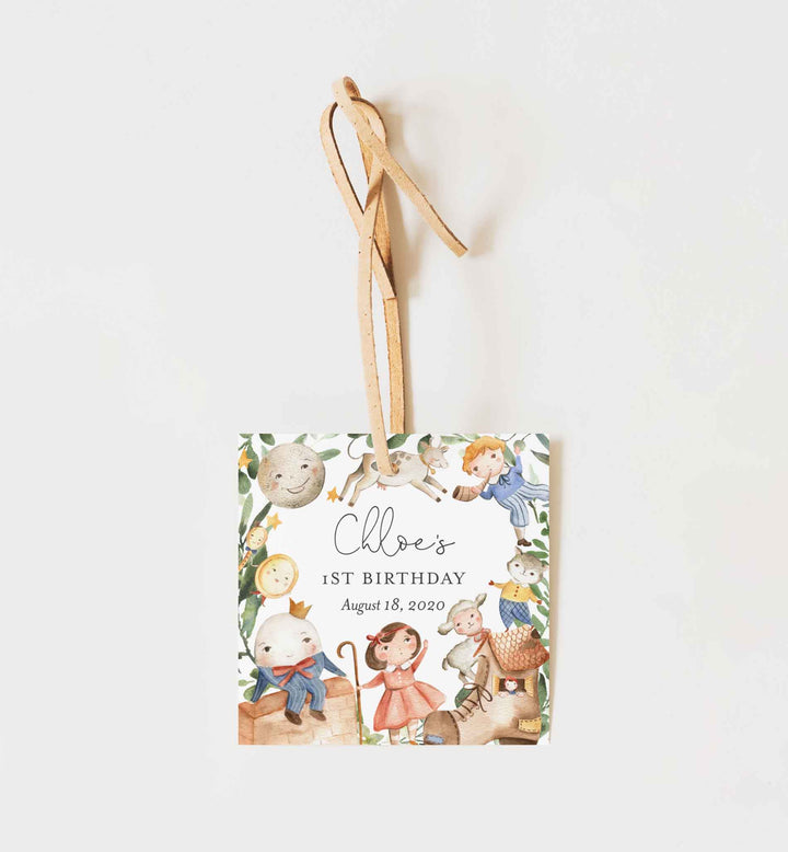Nursery Rhymes Kids Birthday Favour Tag Printable