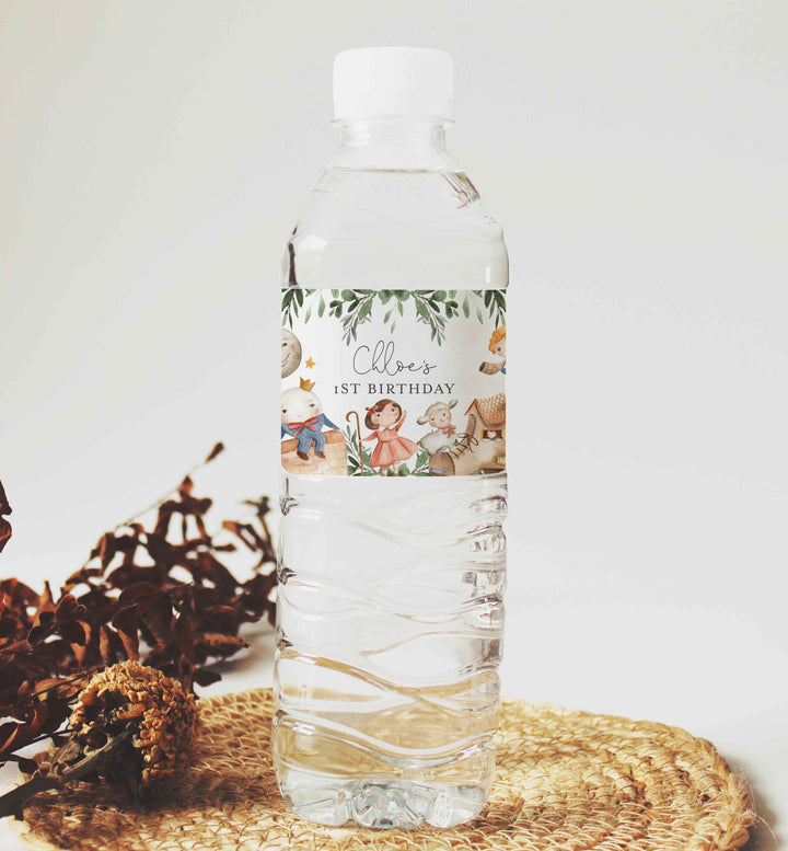 Nursery Rhymes Kids Birthday Water Bottle Label Printable