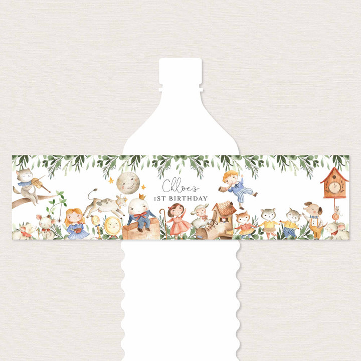 Nursery Rhymes Kids Birthday Water Bottle Label Printable