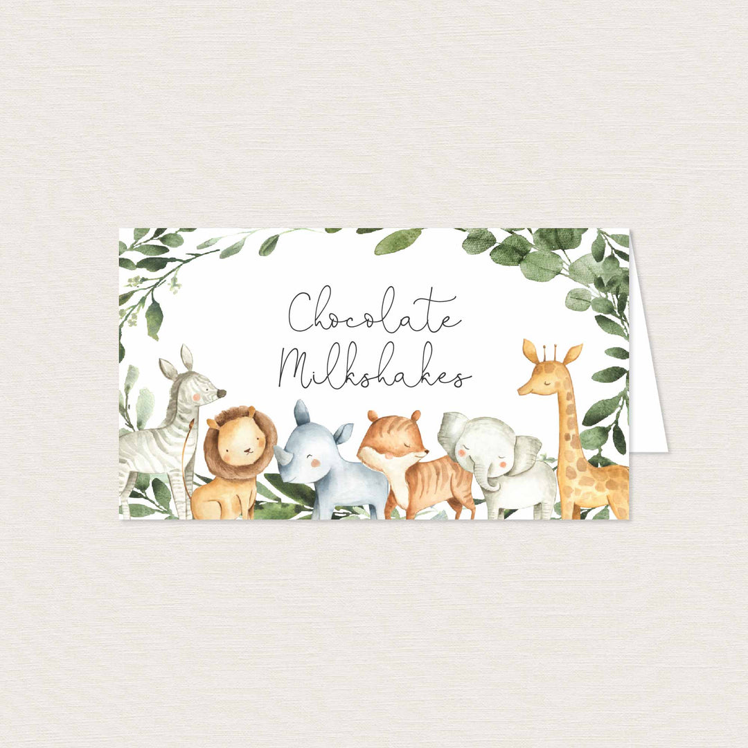 Safari Animals Kids Birthday Food Labels Printable