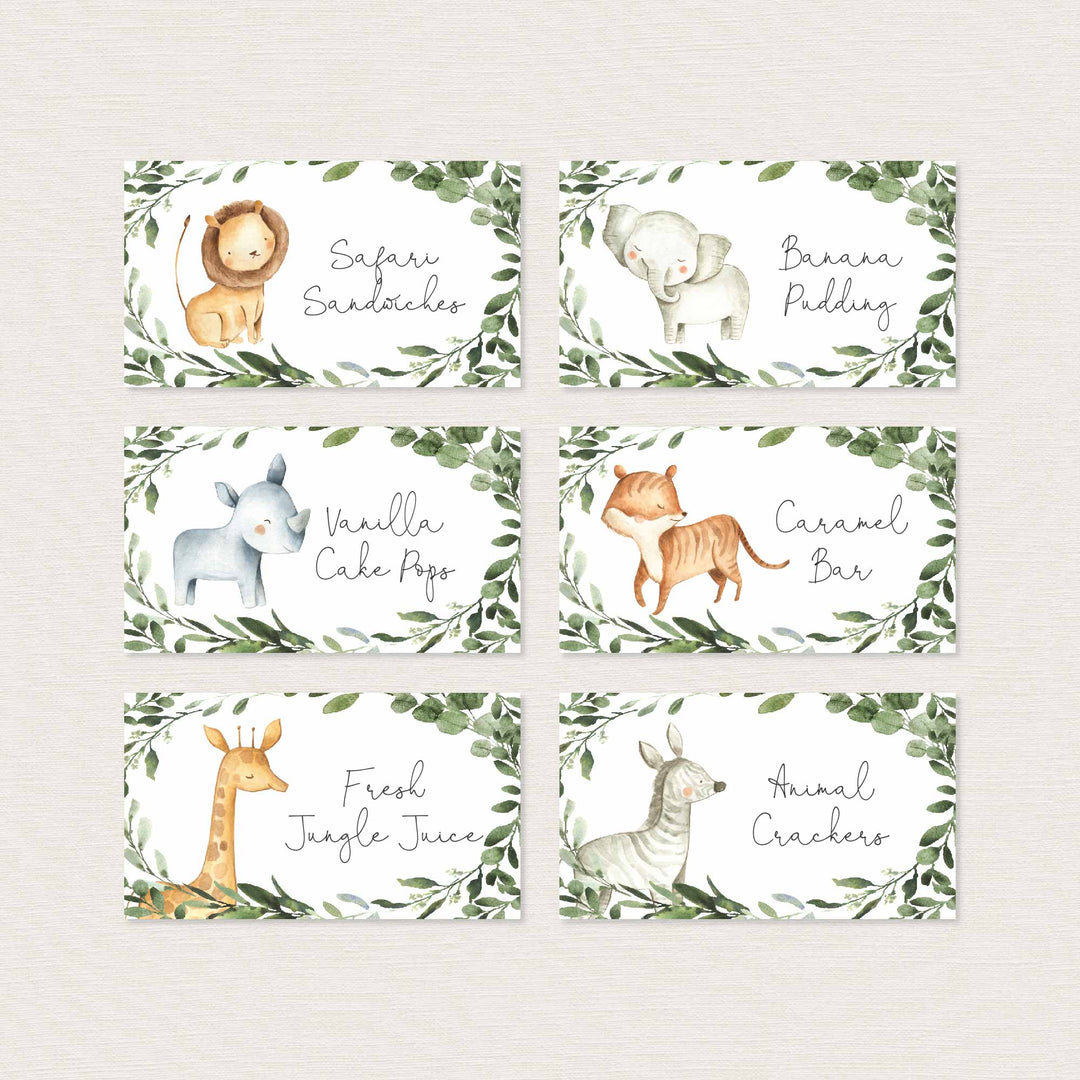 Safari Animals Kids Birthday Food Labels Printable