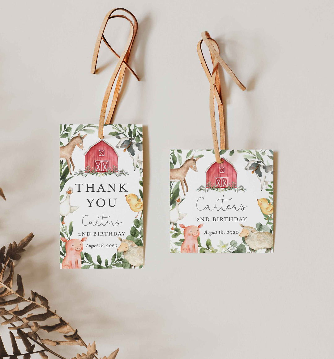 On The Farm Kids Birthday Favour Tag Printable