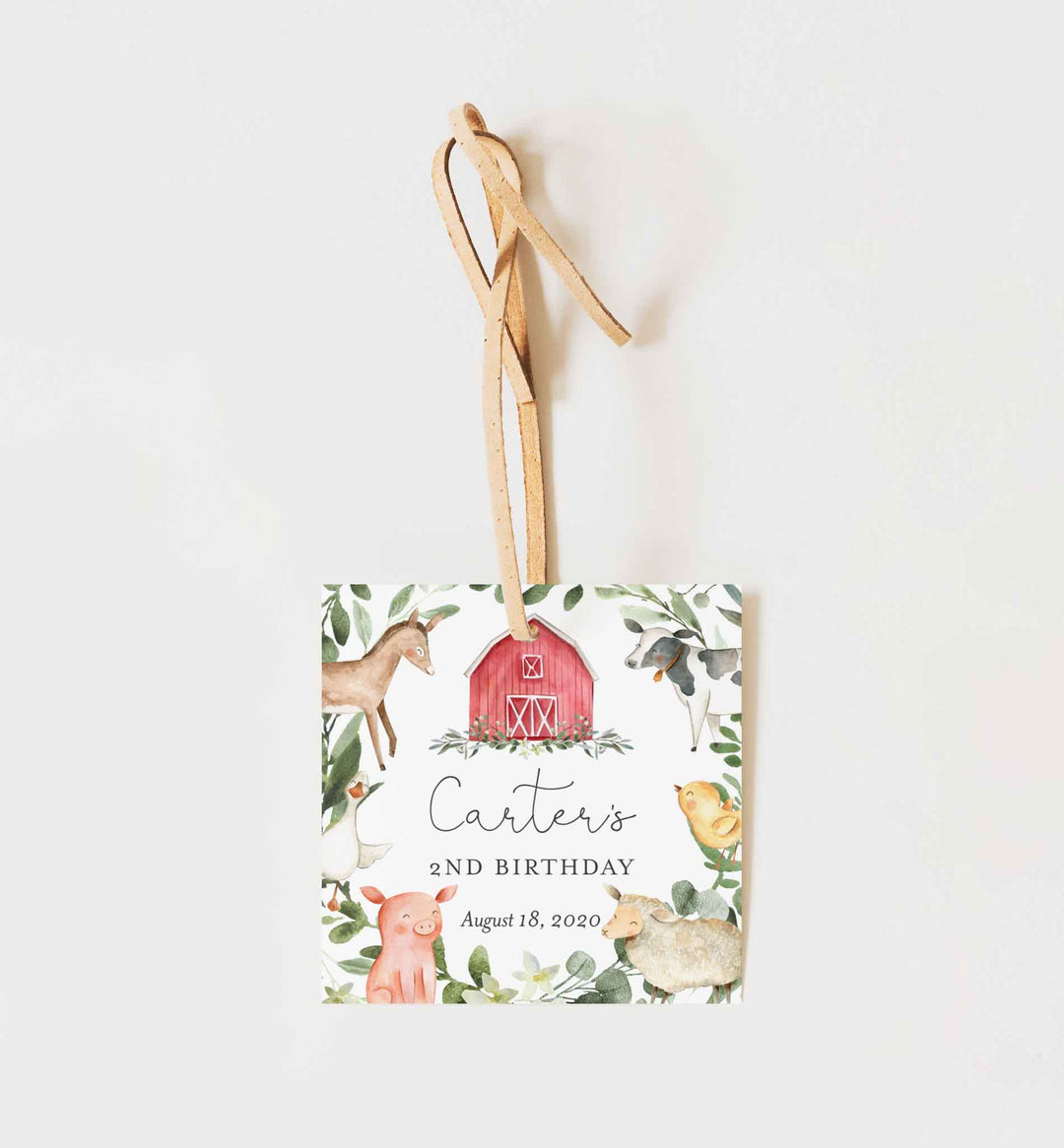 On The Farm Kids Birthday Favour Tag Printable