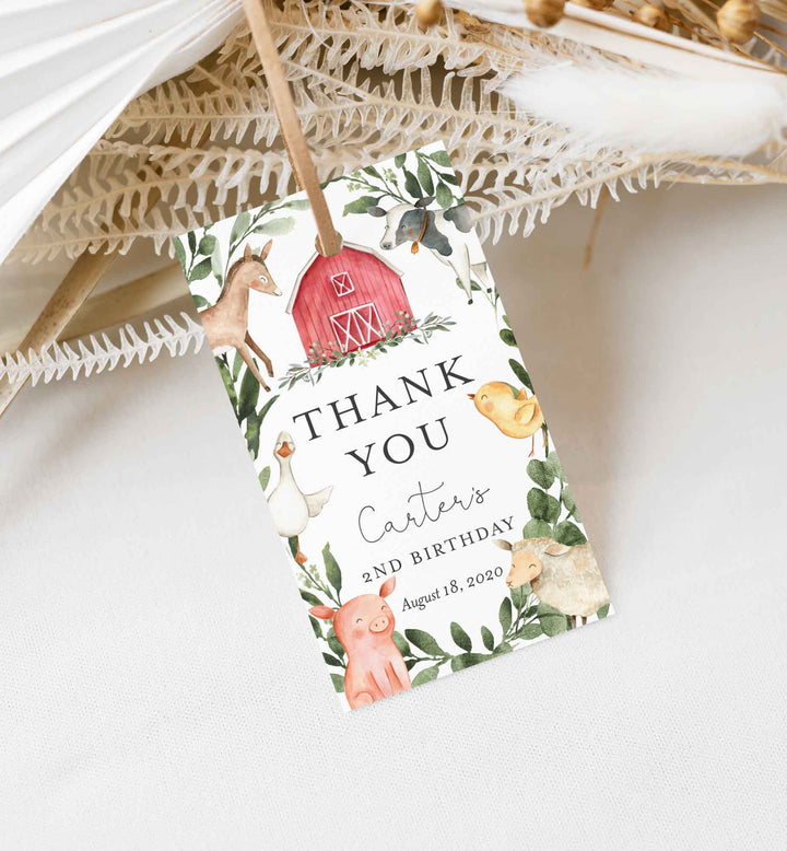 On The Farm Kids Birthday Favour Tag Printable