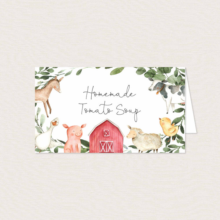 On The Farm Kids Birthday Food Labels Printable