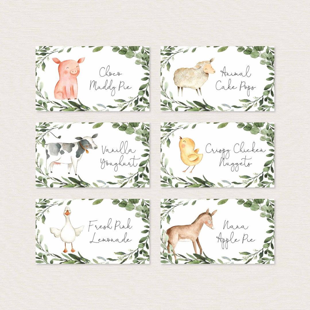 On The Farm Kids Birthday Food Labels Printable