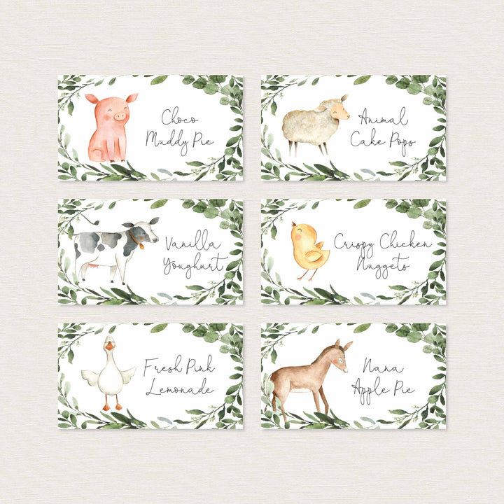 On The Farm Kids Birthday Food Labels Printable