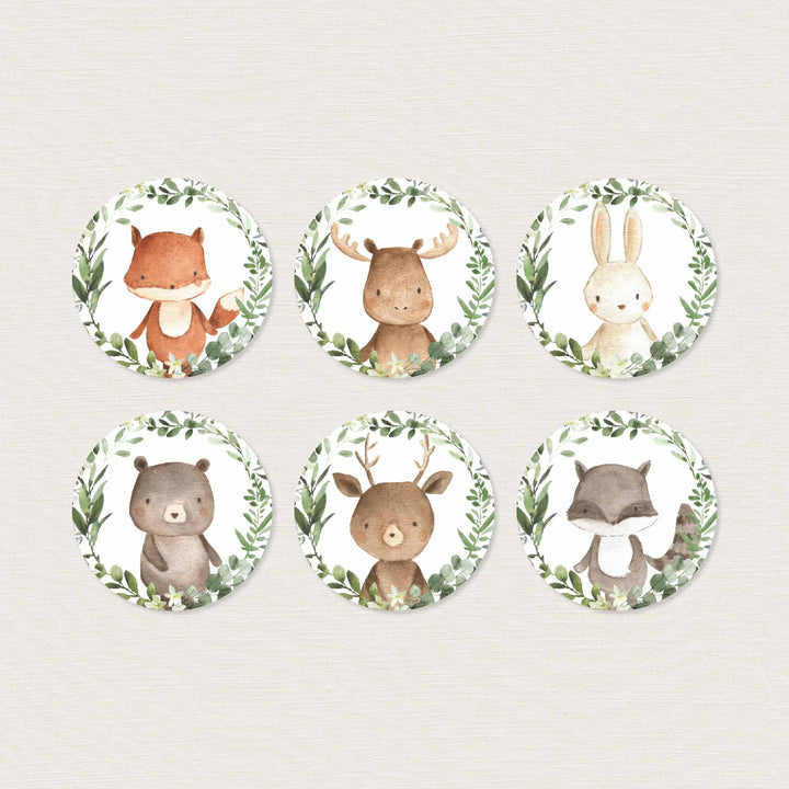 Woodland Friends Baptism Cupcake Toppers and Cupcake Wrappers Printable