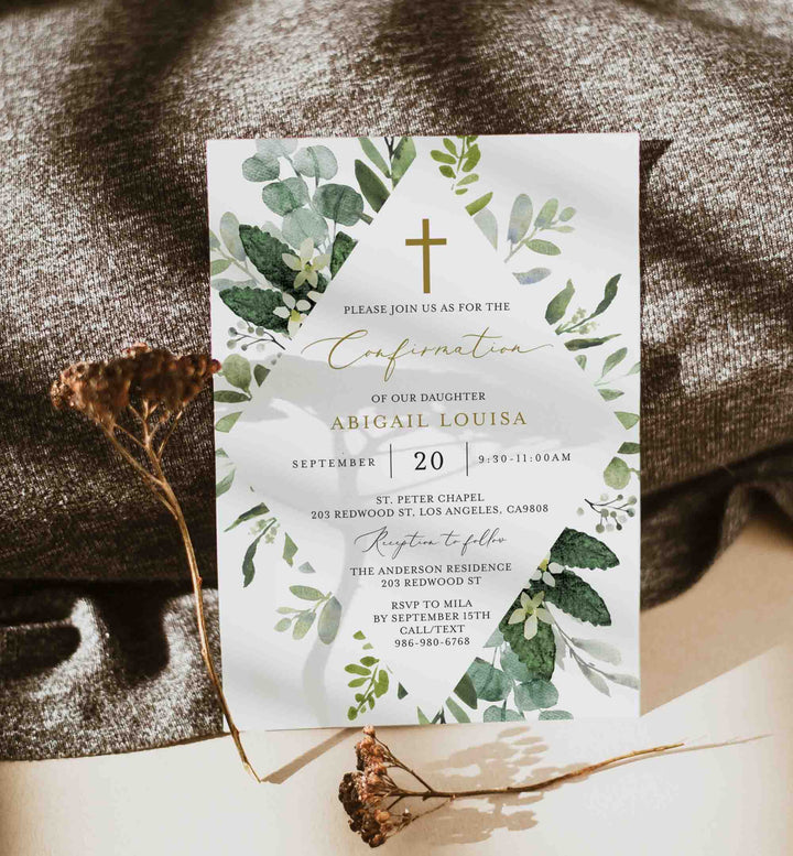 Foliage Confirmation Invitation Printable