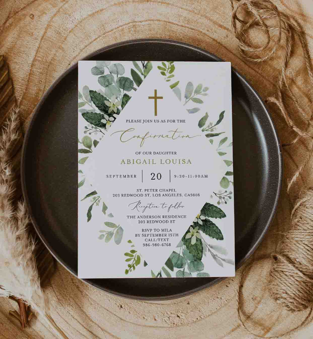 Foliage Confirmation Invitation Printable