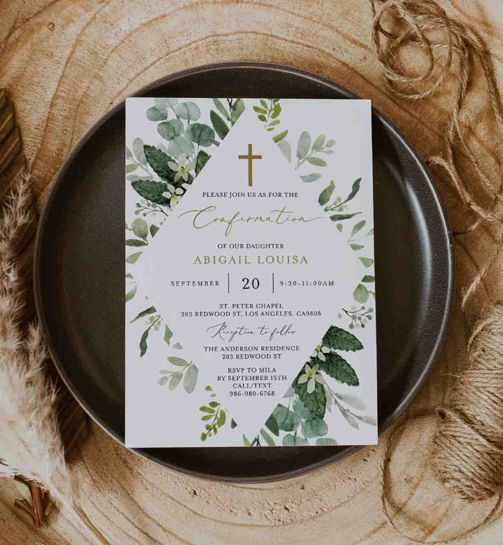Foliage Confirmation Invitation Printable