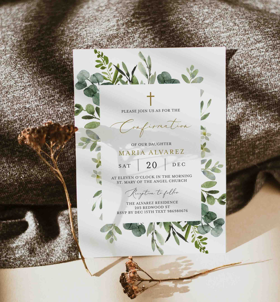 Foliage Confirmation Invitation Printable
