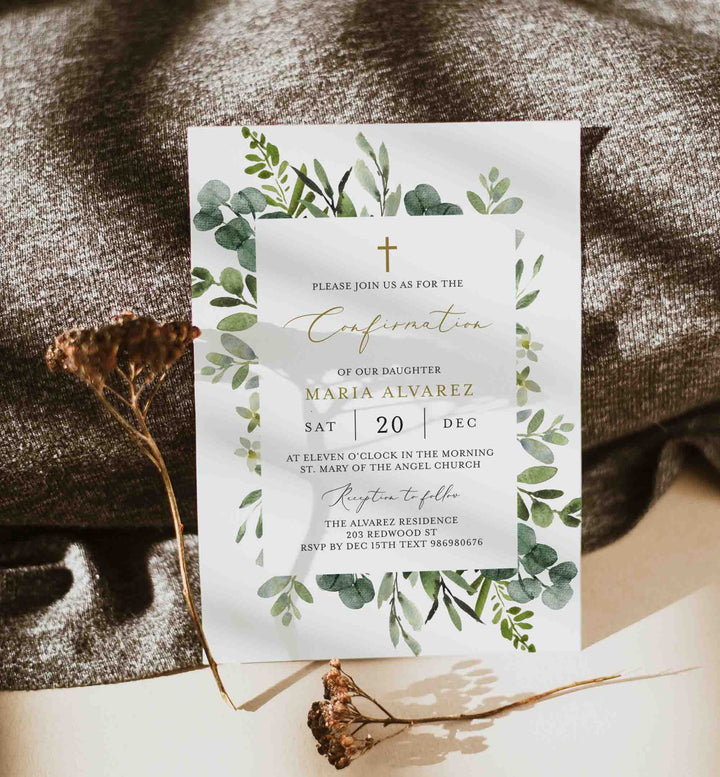 Foliage Confirmation Invitation Printable