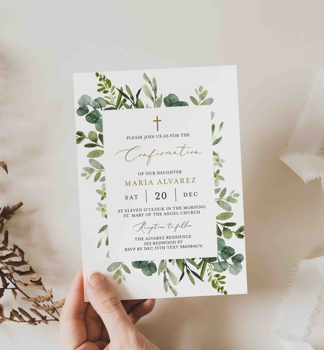 Foliage Confirmation Invitation Printable