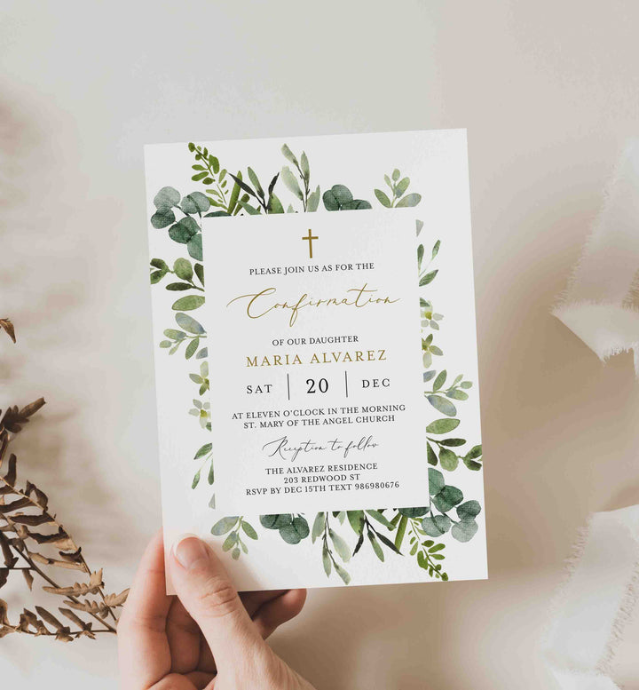 Foliage Confirmation Invitation Printable