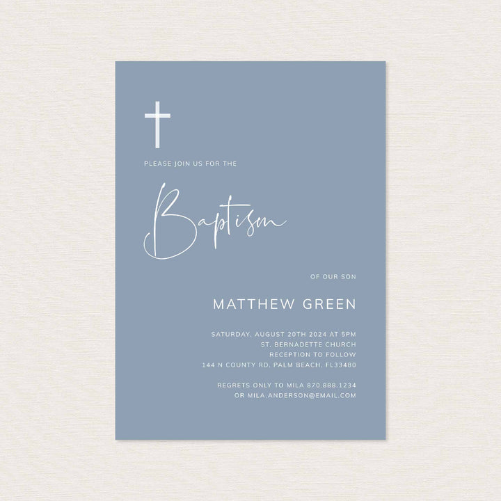 Modern Minimal Baptism Invitation Printable
