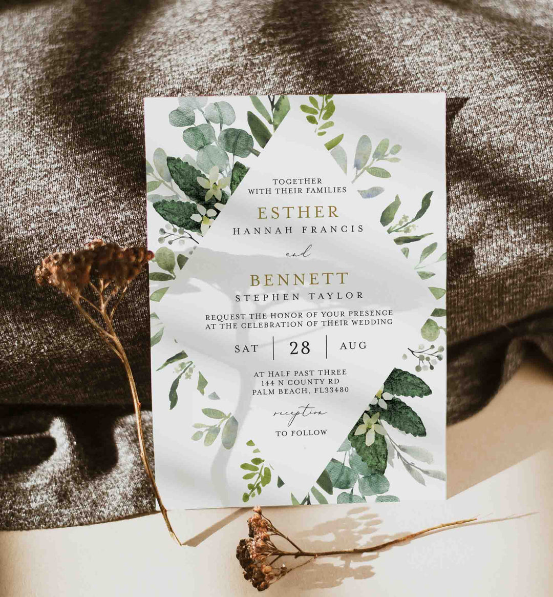 Foliage Wedding Invitation Printable