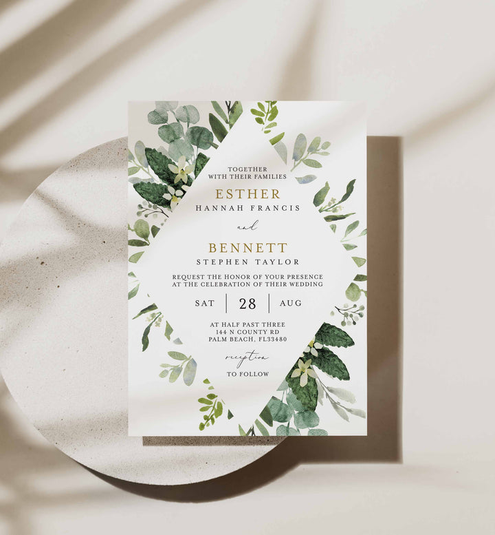 Foliage Wedding Invitation Printable