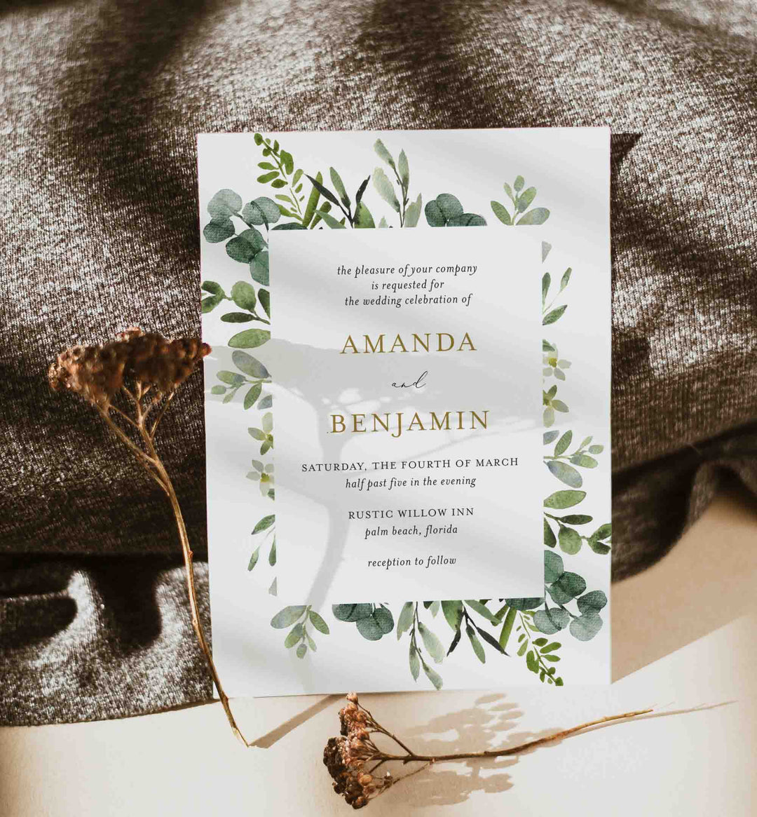 Foliage Wedding Invitation Printable