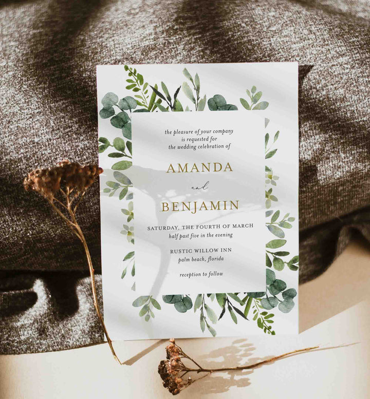 Foliage Wedding Invitation Printable