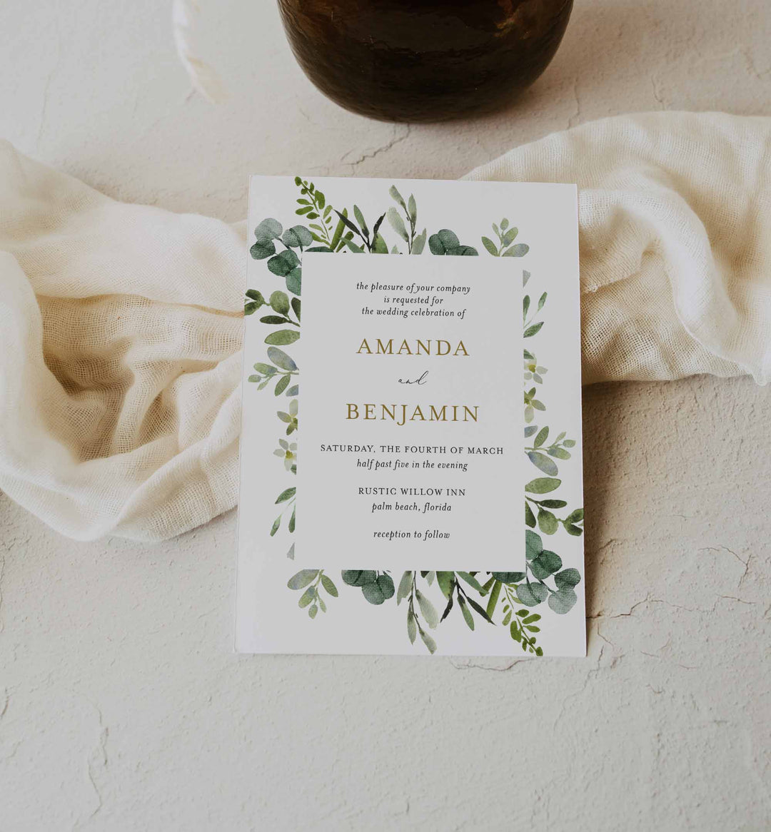 Foliage Wedding Invitation Printable