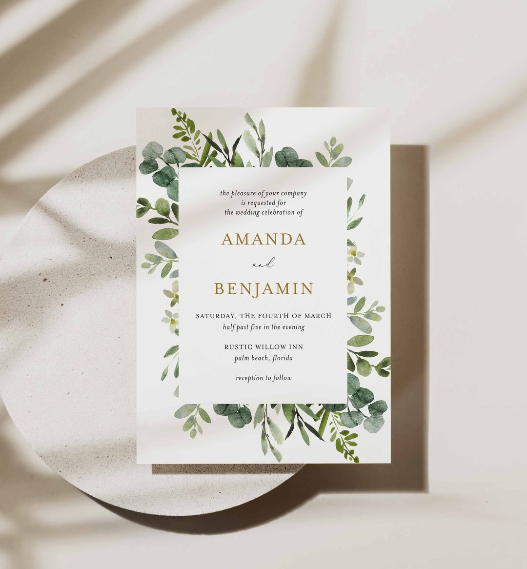 Foliage Wedding Invitation Printable