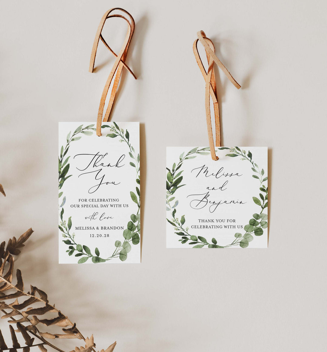 Foliage Wedding Favour Tag Printable
