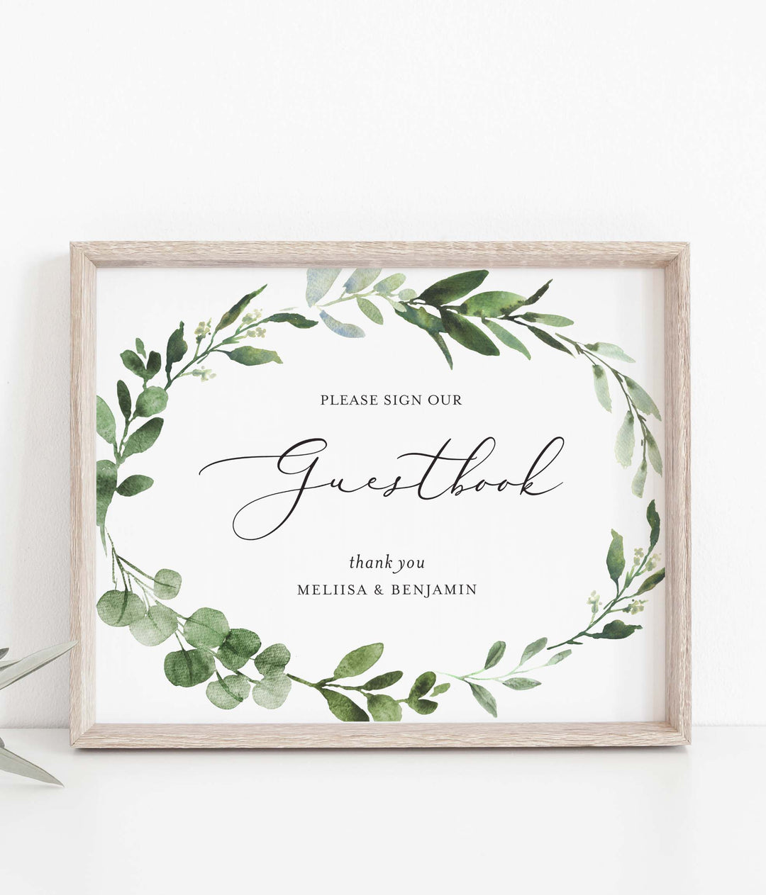 Foliage Wedding Guestbook Sign Printable