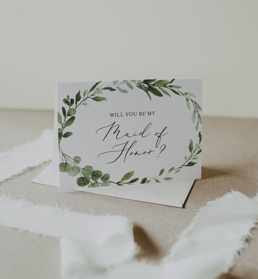 Foliage Wedding Proposal Card Printable