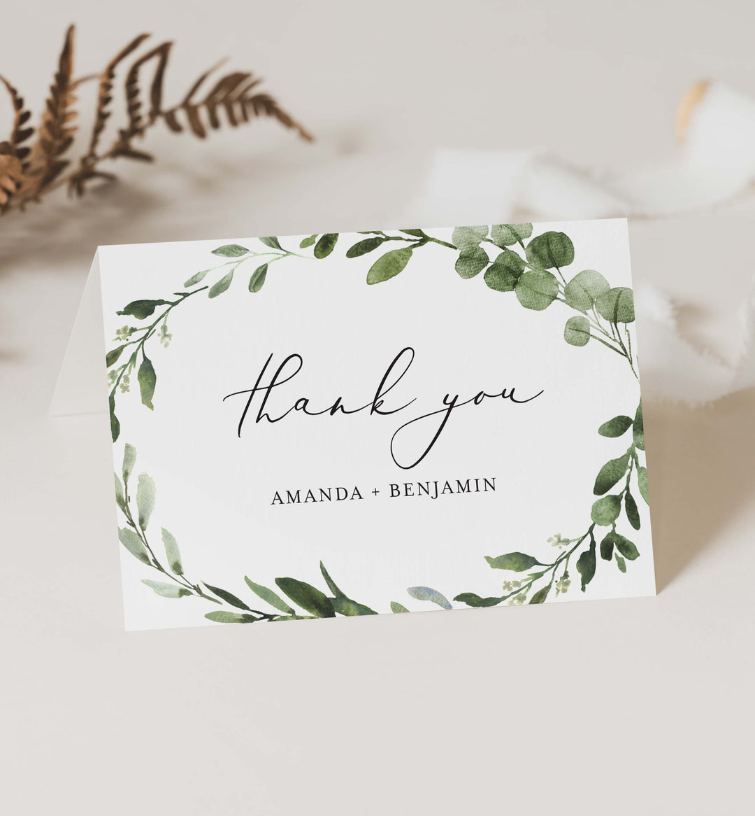 Foliage Wedding Thank You Card Printable