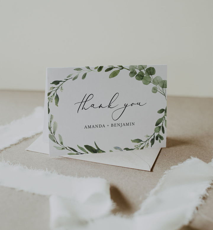 Foliage Wedding Thank You Card Printable