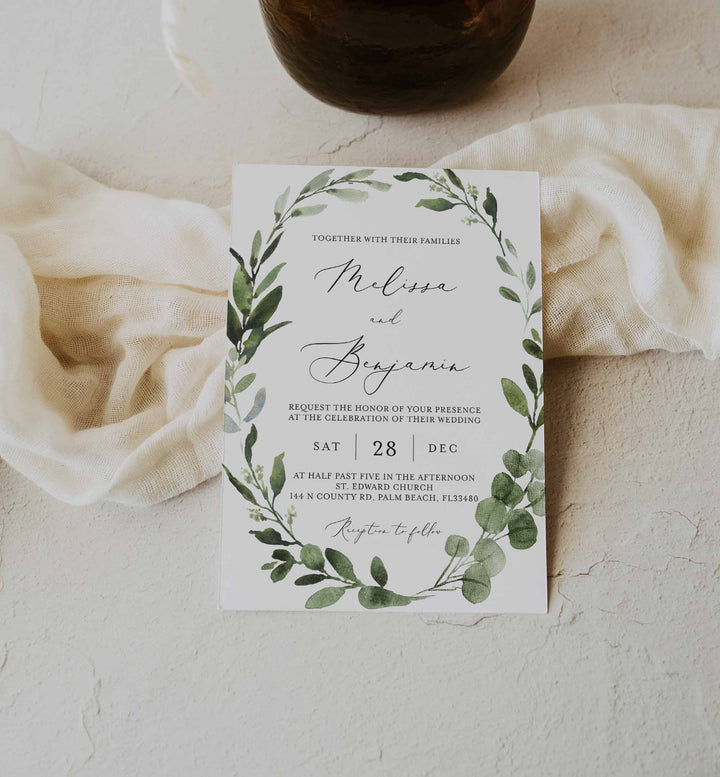Foliage Wedding Invitation Printable