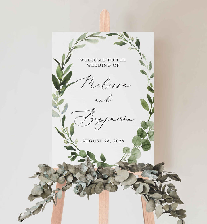 Foliage Wedding Welcome Sign Printable