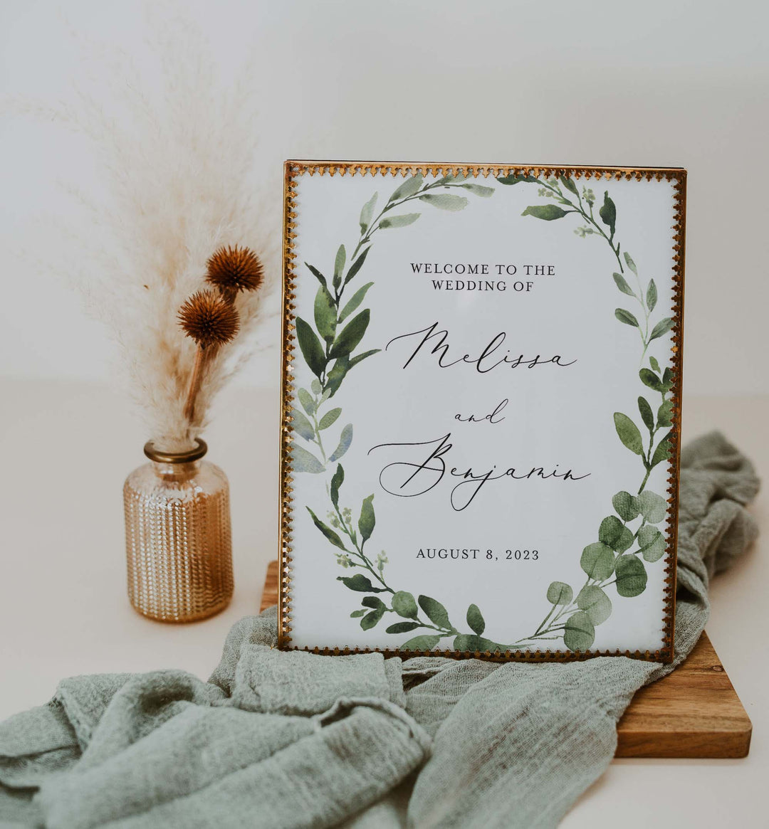 Foliage Wedding Welcome Sign Printable