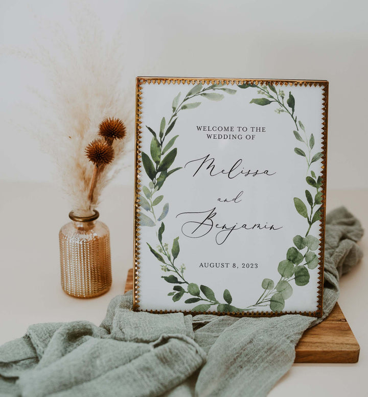 Foliage Wedding Welcome Sign Printable