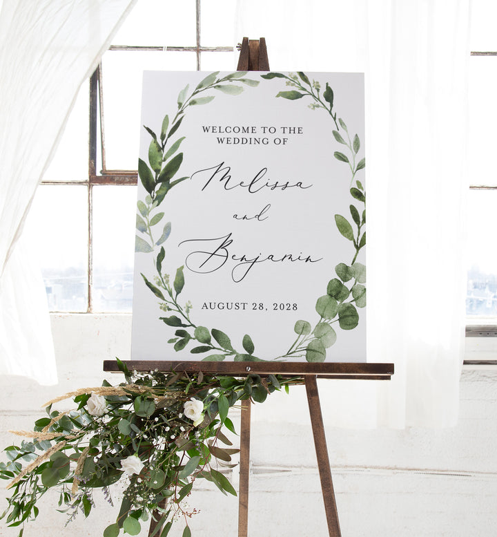 Foliage Wedding Welcome Sign Printable