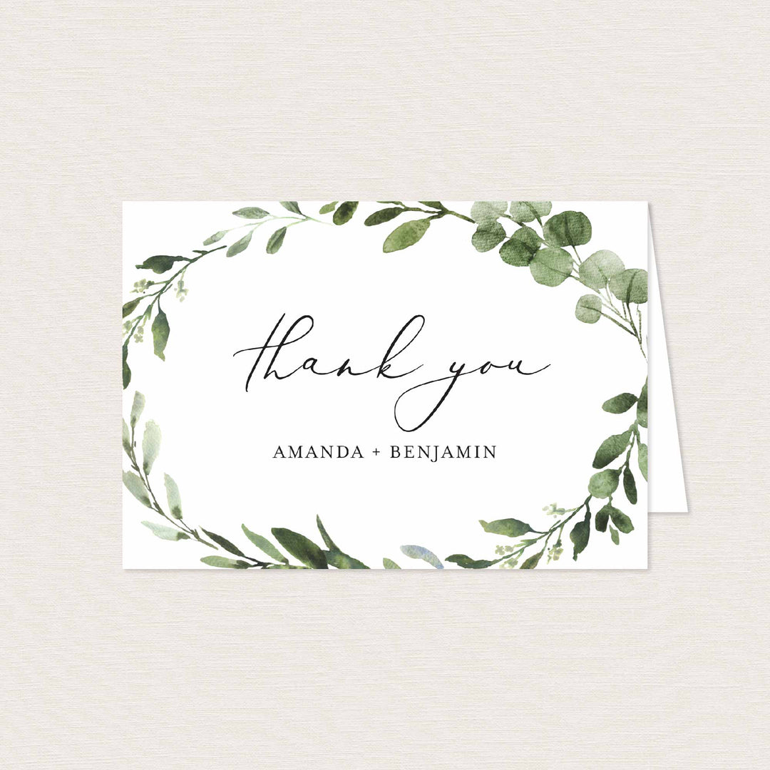 Foliage Wedding Thank You Card Printable