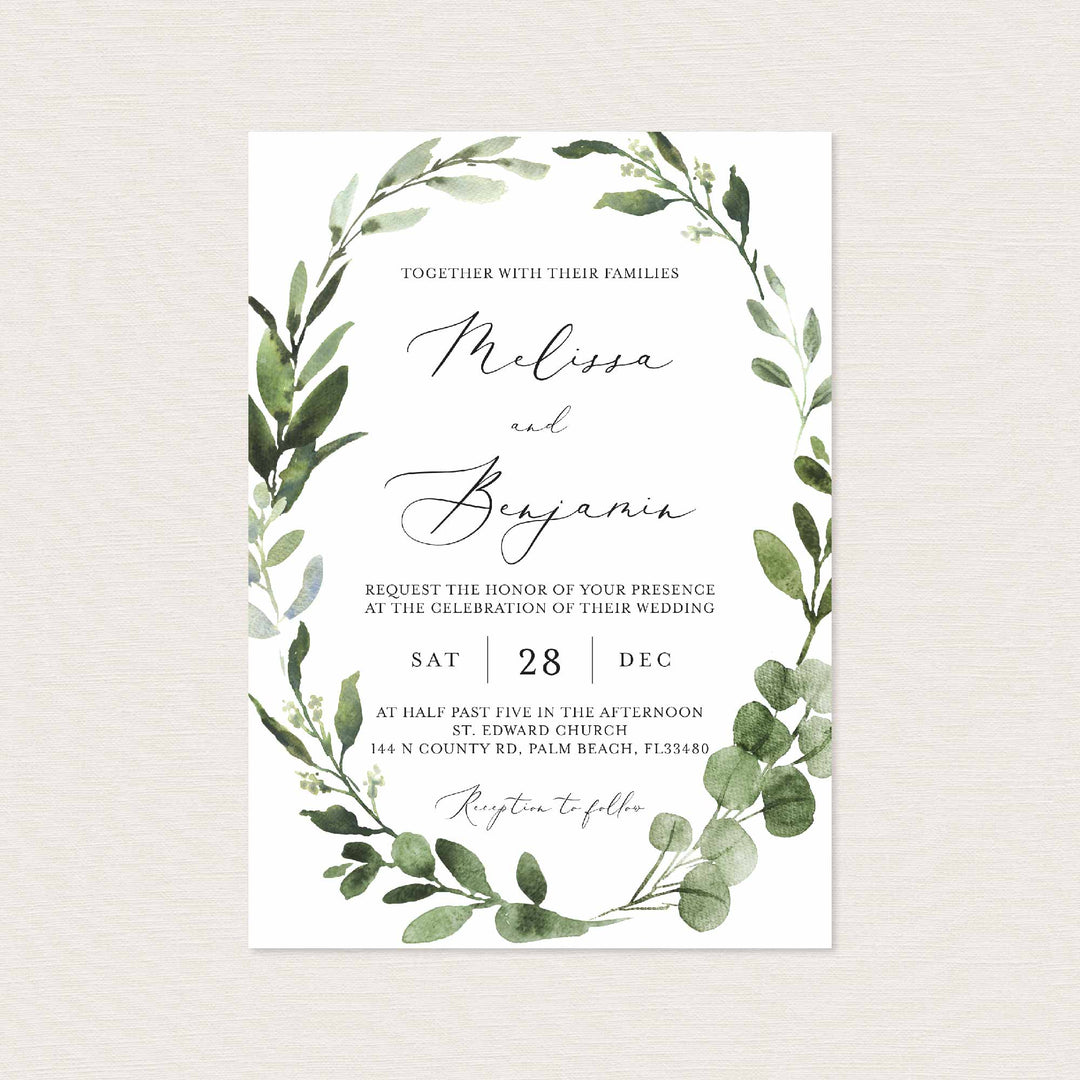 Foliage Wedding Invitation Printable