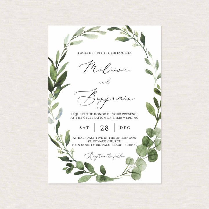 Foliage Wedding Invitation Printable