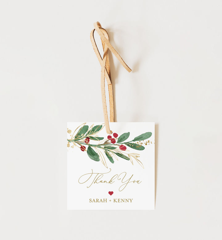 Winter Berry Wedding Favour Tag Printable