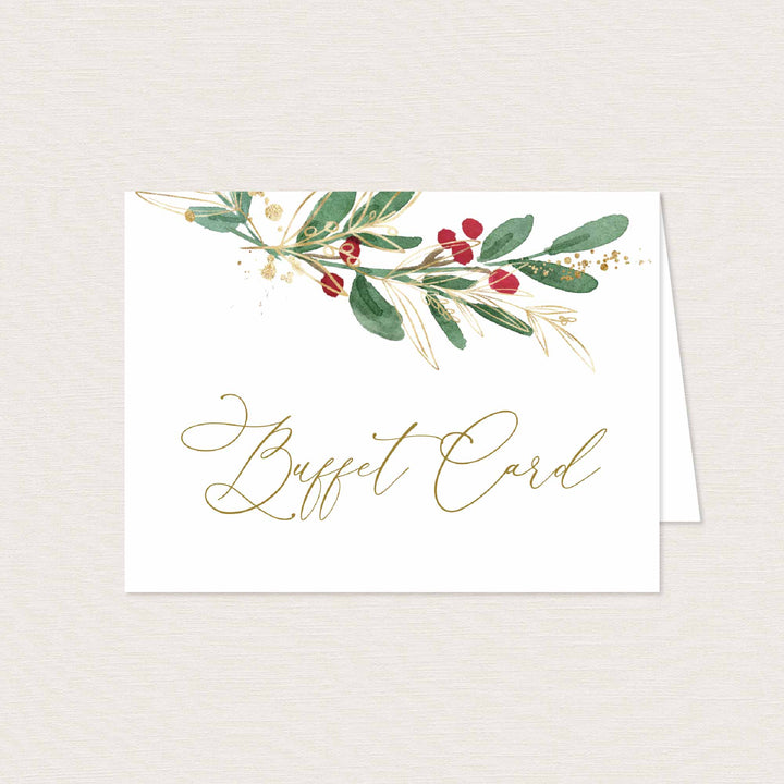 Winter Berry Wedding Buffet Card Printable