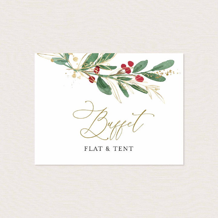 Winter Berry Wedding Buffet Card Printable