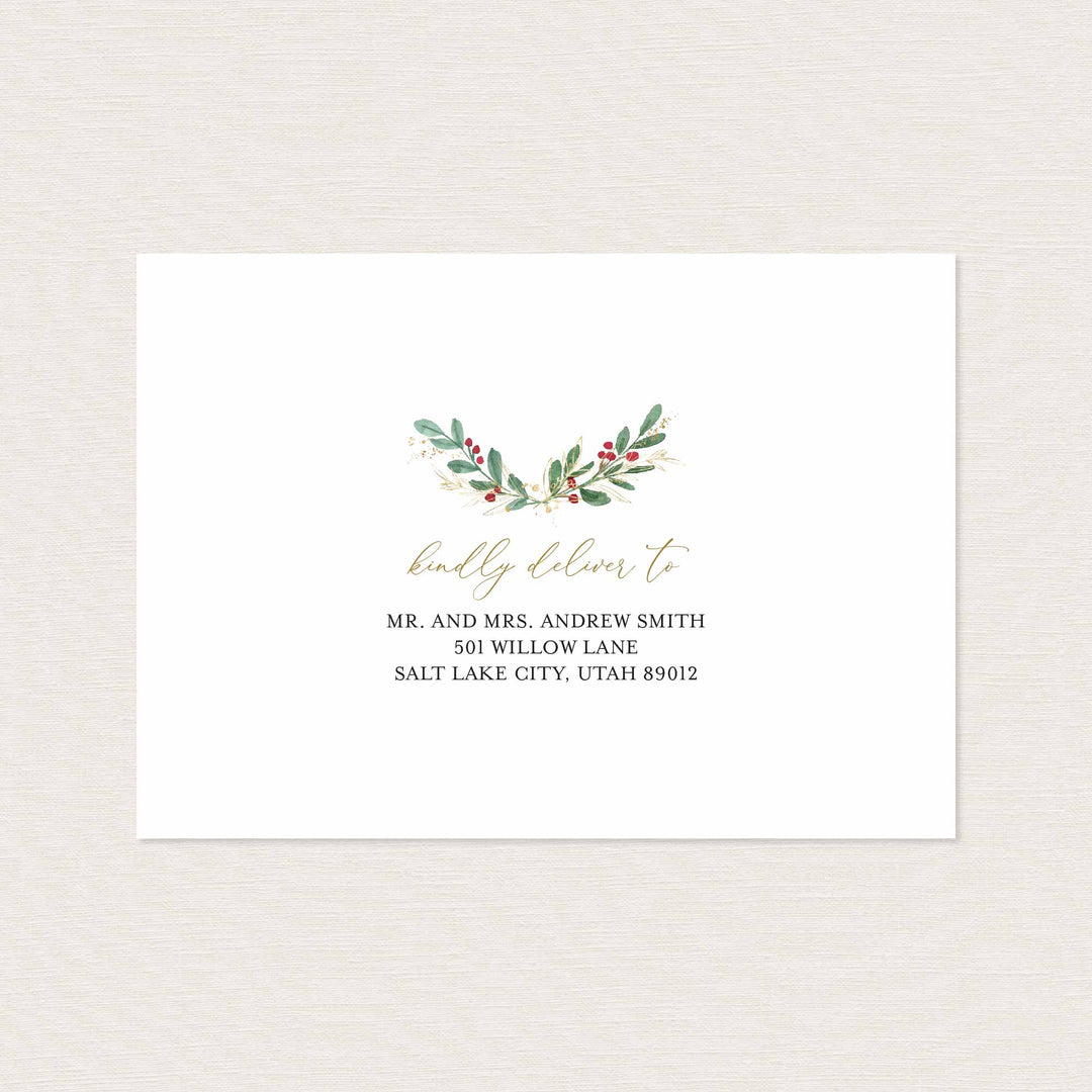 Winter Berry Wedding Envelope Addressing Printable