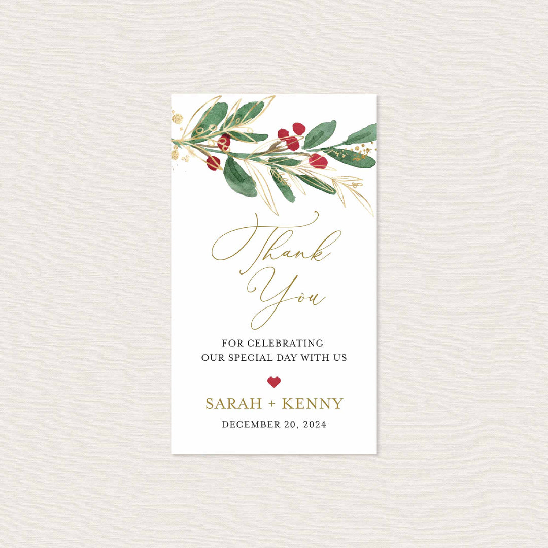 Winter Berry Wedding Favour Tag Printable