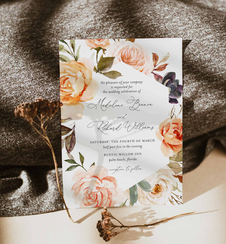 Autumn Garden Wedding Invitation Printable