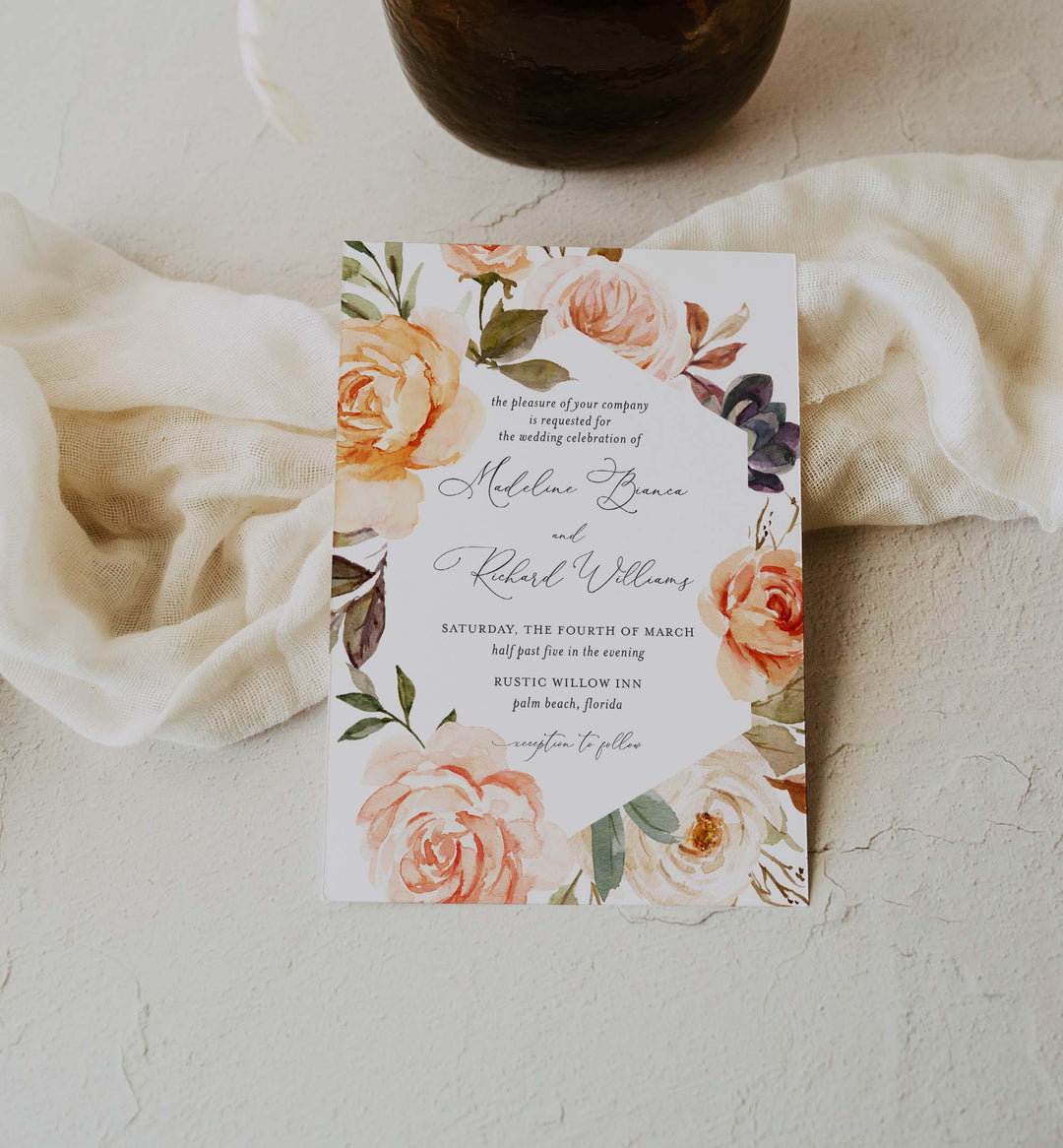 Autumn Garden Wedding Invitation Printable