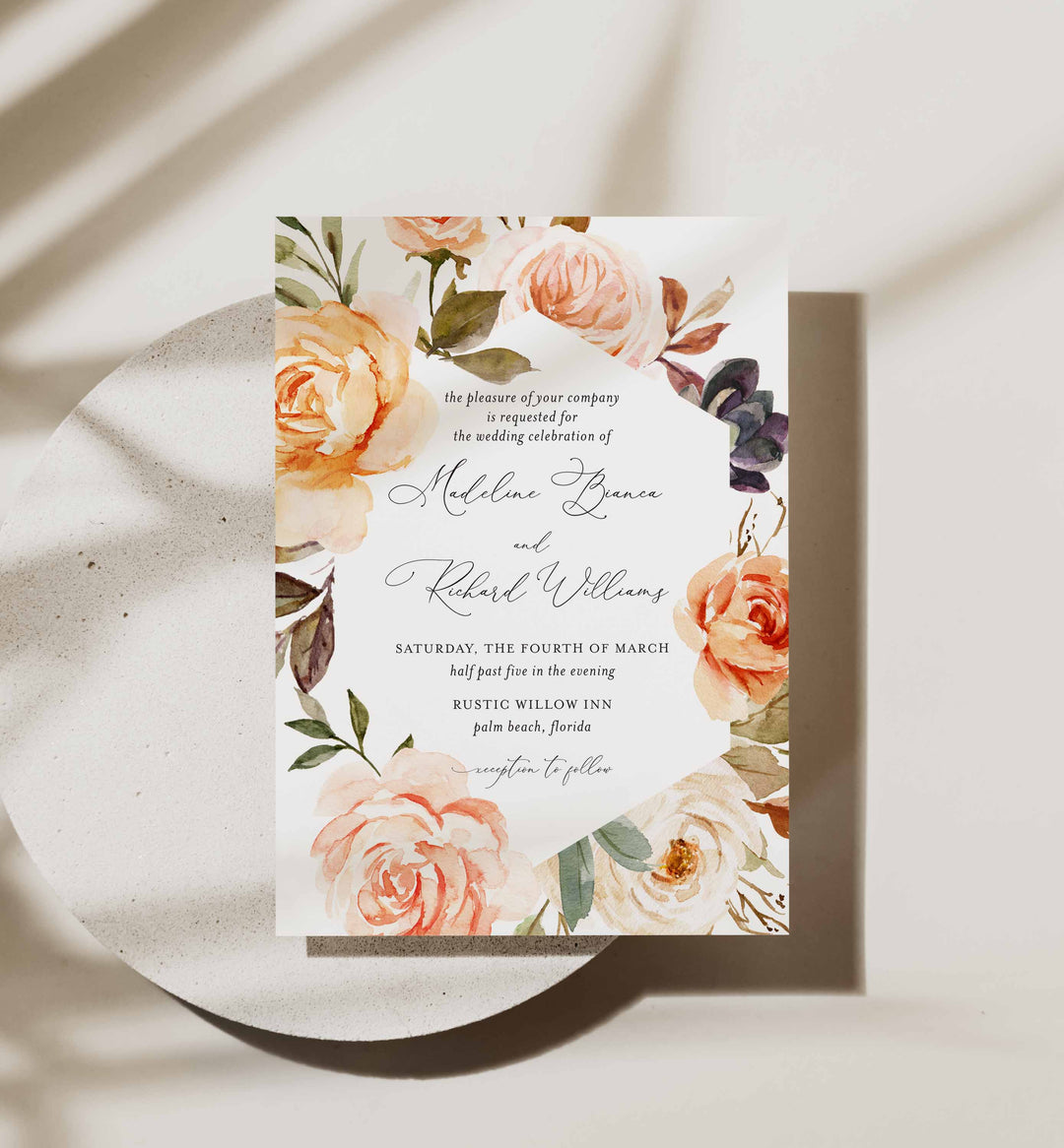Autumn Garden Wedding Invitation Printable