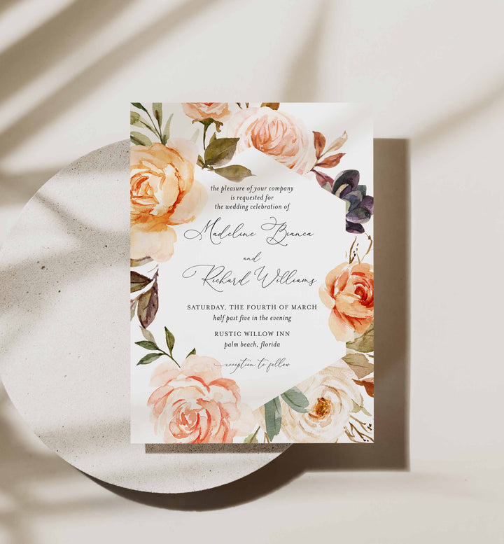 Autumn Garden Wedding Invitation Printable